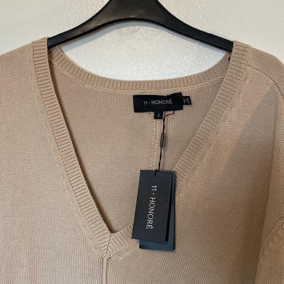 11 • Honore’ Nola cashmere V neck long sleeve double pocket sweater long dress - Picture 8 of 16